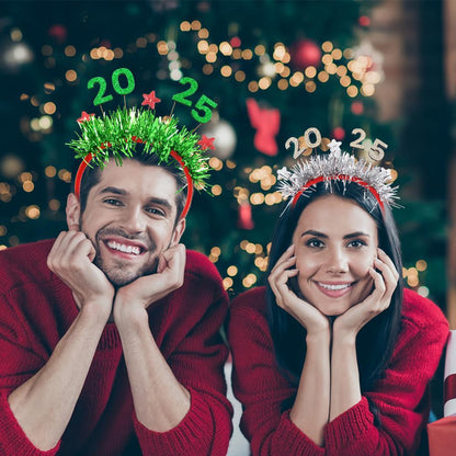 Set de 5 diademas Navideñas para 2025- Accesorios Festivos para Fiestas y Fotos