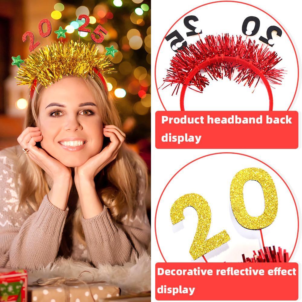Set de 5 diademas Navideñas para 2025- Accesorios Festivos para Fiestas y Fotos