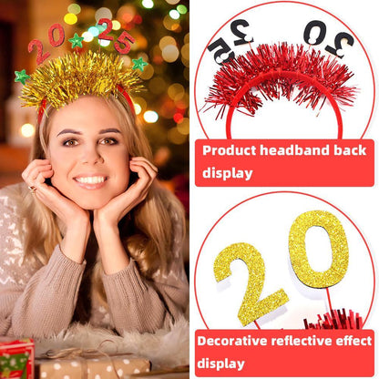 Set de 5 diademas Navideñas para 2025- Accesorios Festivos para Fiestas y Fotos