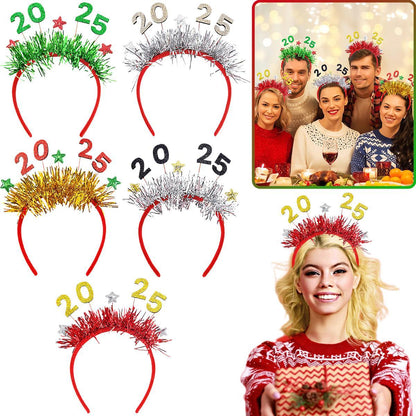 Set de 5 diademas Navideñas para 2025- Accesorios Festivos para Fiestas y Fotos