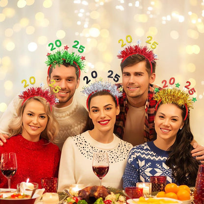 Set de 5 diademas Navideñas para 2025- Accesorios Festivos para Fiestas y Fotos